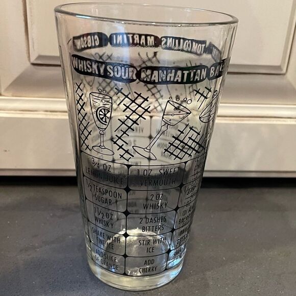 Vintage Federal Glass drink mixer printed graphic recipe tumbler - Picture 5 of 10